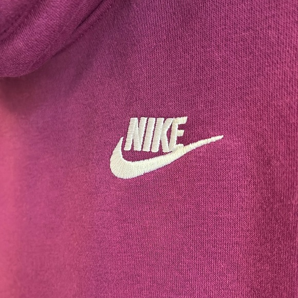 Nike Women's Funnel Neck Swoosh Check Logo Hoodie Pullover Pocket Size XS - Picture 3 of 9